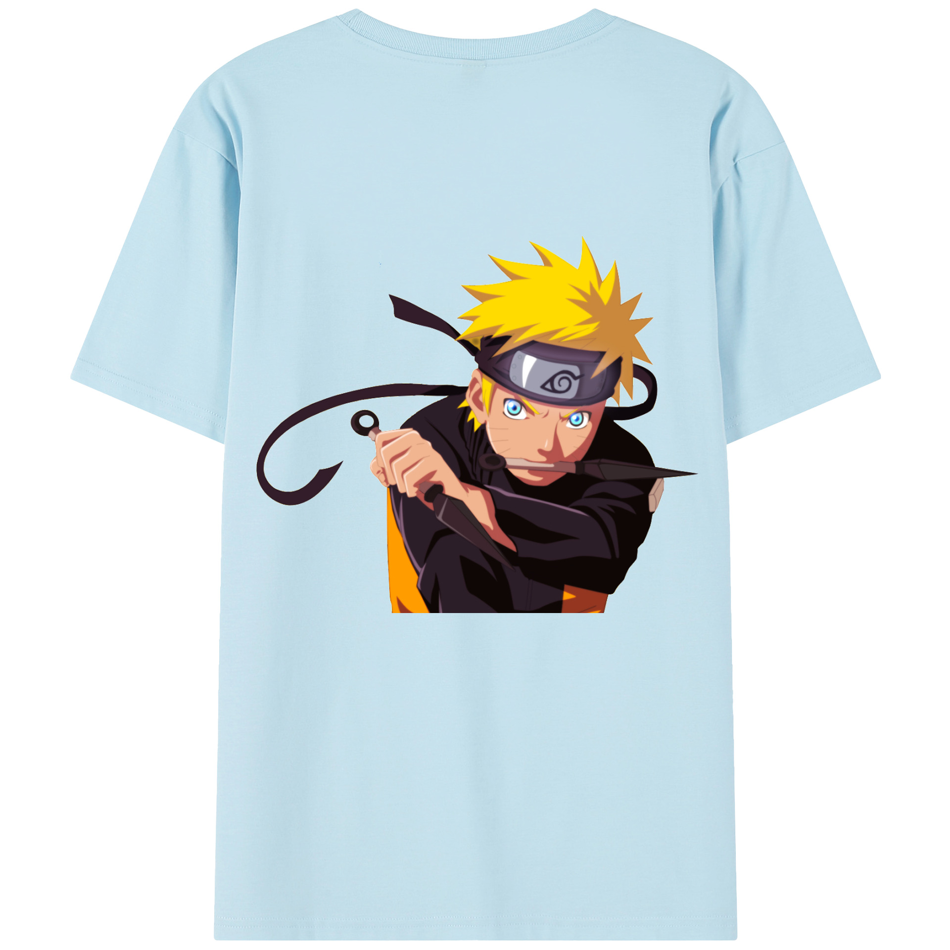 （画像用） NARUTO -ナルト- うずまき ナルト Uzumaki Naruto 綿100％半袖Tシャツ（背面プリント）